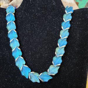 Stunning Vintage Ice Blue Thermoset necklace